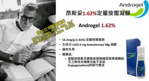 [202112新登場] Androgel 昂斯妥凝膠1.62% 定量按壓凝膠 / 睪固酮 睪丸素 睪丸酮 Testosterone 憂鬱症 低下 補充 食物 濃度