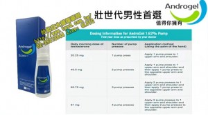 [202112新登場] Androgel 昂斯妥凝膠1.62% 定量按壓凝膠 / 睪固酮 睪丸素 睪丸酮 Testosterone 憂鬱症 低下 補充 食物 濃度